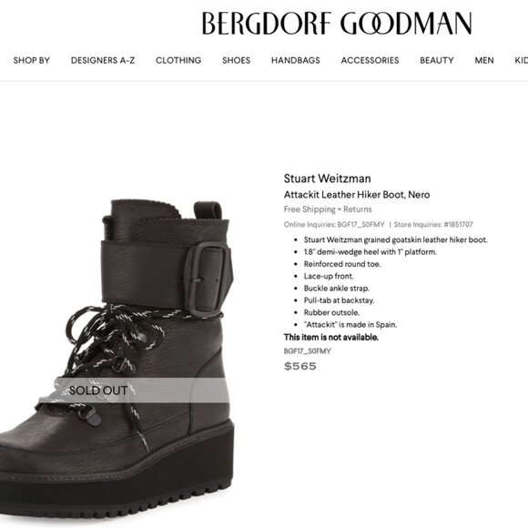 Stuart Weitzman Attackit Bootie Black Leather Hiker Boot Women's Size 6 - Picture 16 of 16